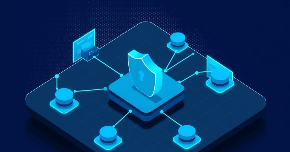 Isometric vector illustration showing security threats to language models and ai technology in 2025